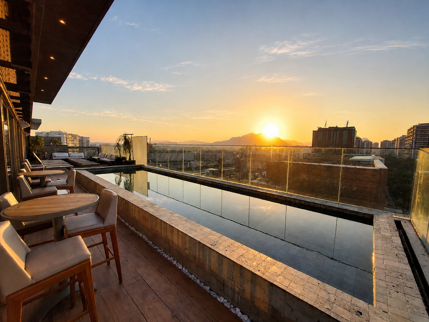 Pôr do sol no rooftop